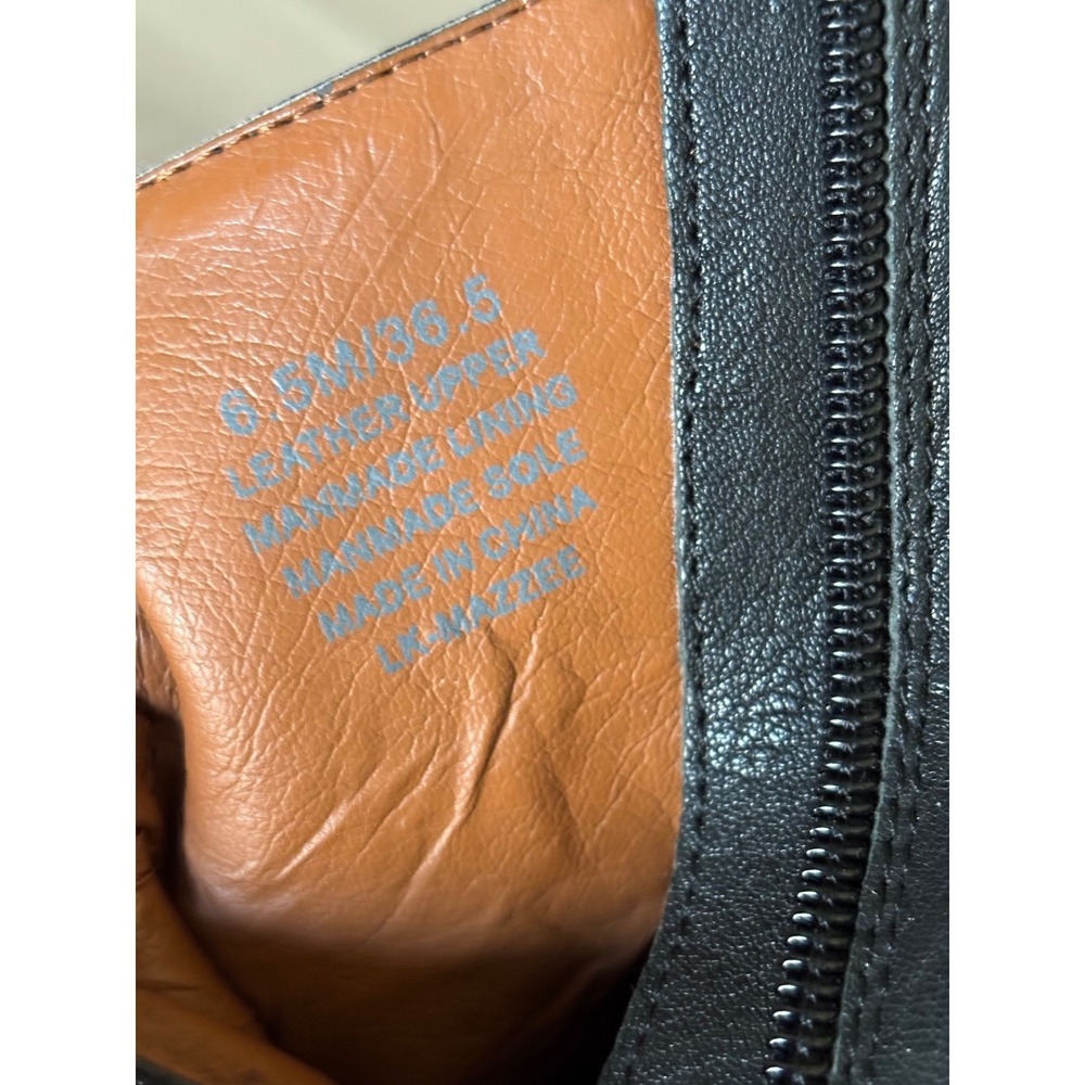 Lucky Womens 6.5M Black Leather Side Zip Block‎ Heel Ankle Boots Whimsigoth Moto - Picture 8 of 8